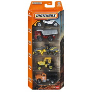 Matchbox: Zestaw 5 samochodzików budowlanych – Mattel
