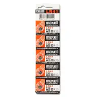 Maxell: Bateria alkaliczna guzikowa LR41 1.5V w opakowaniu blisterowym 10 sztuk