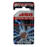 Maxell: Litowa bateria guzikowa alkaliczna CR1620, 1 sztuka w opakowaniu blisterowym
