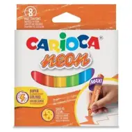 Maxi trójkątne neonowe kredki świecowe zestaw 8 sztuk - Carioca