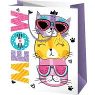 Meow torba prezentowa średniej wielkości z motywem kota 18x23x10cm