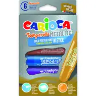 Metaliczne tempery w sztyfcie 6 sztuk - Carioca