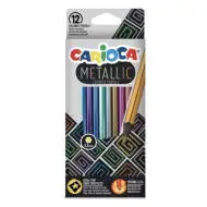 Metaliczny zestaw 12 ołówków węglowych - Carioca