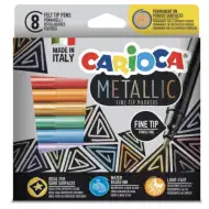 Metalliczny zestaw 8 kolorowych markerów - Carioca