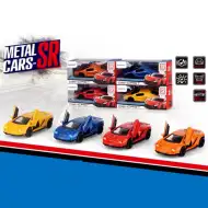 Metalowy samochód sportowy z napędem wstecznym, światłem i dźwiękiem 1/43