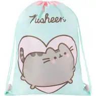 Miętowy worek gimnastyczny Pusheen, worek sportowy 34x43 cm