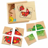 Mini drewniane puzzle z dopasowywaniem obrazków