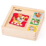 Mini drewniane puzzle ze zwierzętami w pudełku - Woodyland