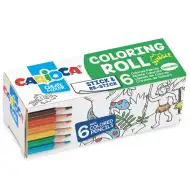 Mini kolorowanka dżungla w rolce z 6 mini kolorowymi kredkami - Carioca