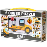 Mini kostka bajkowa z maszynami budowlanymi 6 szt. - D-toys