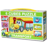Mini kostka z wesołymi pojazdami 6 sztuk - D-toys