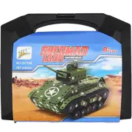 Model czołgu Sherman metalowy zestaw konstrukcyjny 287 elementów w walizce