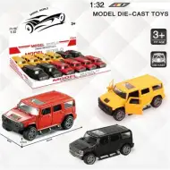 Model metalowy samochodu Hummer z mechanizmem cofania w skali 1/32, dostępny w kilku wariantach.
