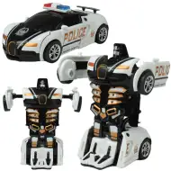 Model samochodu: Bugatti Veyron policyjny z napędem zamachowym, przekształcany w robota, różne wersje, 13 cm, 1 szt.