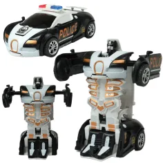 Model samochodu: Bugatti Veyron policyjny z napędem zamachowym, przekształcany w robota, różne wersje, 13 cm, 1 szt. zdjęcie 2