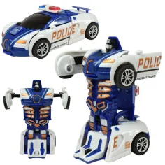 Model samochodu: Bugatti Veyron policyjny z napędem zamachowym, przekształcany w robota, różne wersje, 13 cm, 1 szt. zdjęcie 4