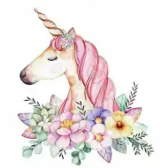 Mozaika diamentowa: Jednorożec z kwiatami, zestaw do malowania diamentami 10x15 cm