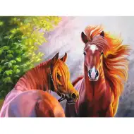 Mozaika diamentowa: Zestaw do malowania diamentami z końmi 40x50 cm