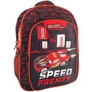 Must... Auta Speed Frenzy trzykomorowy zaokrąglony plecak szkolny, 32x18x43 cm