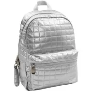 Must... Pearl srebrny pikowany plecak szkolny 26x14x36 cm