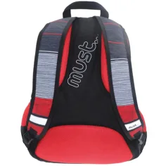 Must: Czerwono-Czarny 2 w 1 czterokomorowy plecak szkolny, plecak 47x25x33cm zdjęcie 2
