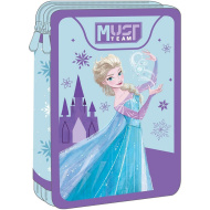 Must: Dwupoziomowy wypełniony piórnik z motywem Krainy Lodu 15x5x21cm