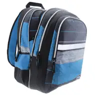 Must: Niebiesko-czarny plecak szkolny 2 w 1 z czterema przegrodami, 47x25x33 cm