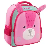 Must: Plecak przedszkolny z motywem 3D królika, dwukomorowy, 27x10x31cm