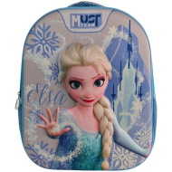 Must: Zaokrąglony plecak przedszkolny z motywem 3D Krainy Lodu 26 x 10 x 32 cm