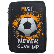 Must-have: Piórnik piętrowy z motywem piłki nożnej, wypełniony, 15×5×21 cm