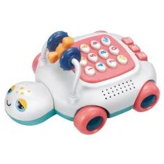Muzyczny i świecący telefon dla dzieci w kształcie żółwia, dostępny w dwóch wersjach, 20 cm. zdjęcie 4