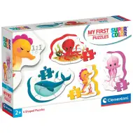 MyFirst Puzzle: 4 w 1 podwodne zwierzęta Supercolor baby puzzle - Clementoni