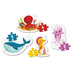 MyFirst Puzzle: 4 w 1 podwodne zwierzęta Supercolor baby puzzle - Clementoni zdjęcie 2
