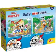 Myszka Miki 2 w 1 2x12-elementowa maxi układanka i kolorowanka - Lisciani