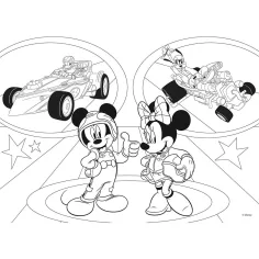 Myszka Miki 2 w 1 maxi puzzle 24 elementy i kolorowanka 70x50 cm – Lisciani zdjęcie 2