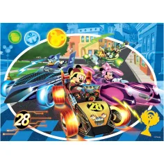 Myszka Miki 2 w 1 puzzle 24-elementowe i kolorowanka 50x35 cm - Lisciani zdjęcie 2
