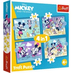 Myszka Miki i przyjaciele 4 w 1 puzzle 35-48-54-70 elementów - Trefl