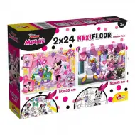 Myszka Minnie 2 w 1 maxi puzzle 2x24 elementów i kolorowanka 50x35 cm - Lisciani