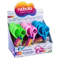 Nebulo: Ergonomiczne nożyczki szkolne z zaokrąglonymi końcówkami, dostępne w kilku wariantach