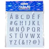 Nebulo: Literki na plastikowej szablonie.