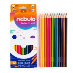 Nebulo: Zestaw 12 trójkątnych kolorowych kredek zdjęcie 2