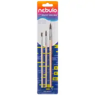 Nebulo: Zestaw 3 pędzli z naturalnym drewnianym trzonkiem (4-6-10)