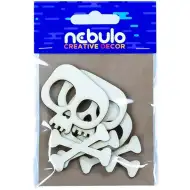Nebulo: Zestaw 6 kartonowych dekoracji w kształcie czaszek