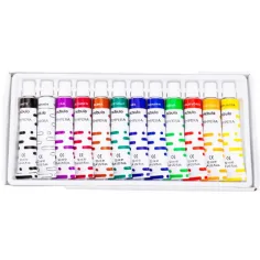Nebulo: Zestaw kolorowych farb temperowych 12ml 12 sztuk zdjęcie 2