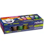 Nebulo: Zestaw kolorowych farb temperowych w słoiczkach 25 ml, 12 sztuk