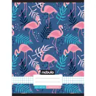 Nebulo: Zeszyt w kratkę z flamingami, zszywany, 87-32 A/4