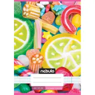 Nebulo: Zeszyt w linie do klasy 4, format A5, wzór cukierkowy, 21-32