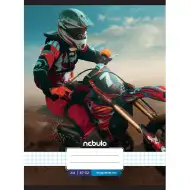 Nebulo: Zszyty zeszyt w kratkę z motywem motocrossu 87-32 A/4
