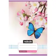 Nebulo: Zszyty zeszyt w linie dla klasy 2, niebieski z motywem motyla, 16-32 kartki, format A5