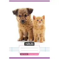 Nebulo: Zszyty zeszyt w linie dla klasy 3 z motywem psa i kota, 12-32, format A5